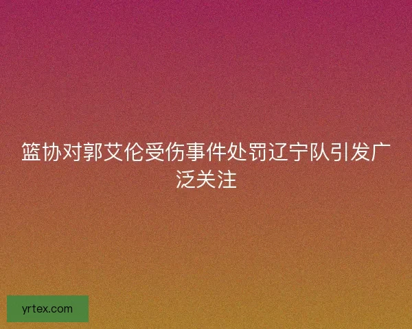 篮协对郭艾伦受伤事件处罚辽宁队引发广泛关注