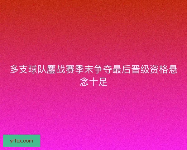 多支球队鏖战赛季末争夺最后晋级资格悬念十足